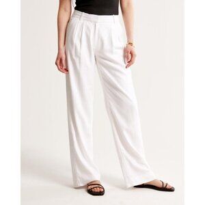 Abercrombie & Fitch Womens White Linen Pants Size S